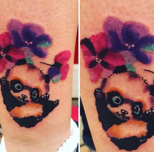 Waterproof Temporary Tattoo Stickers Panda Love Heart Cute Fake Tatto Flash  Tatoo Neck Hand Back Foot Body Art for Women Men