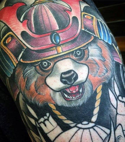 Tattoo uploaded by Robert Davies  Panda Tattoo by Hamish Mclauchlan panda  samuraipanda neotraditionalanimal animal neotraditional  HamishMclauchlan  Tattoodo