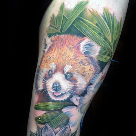 Red panda and kabuki mask  Panda tattoo Animal tattoos Traditional tattoo  animals