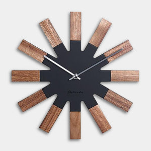 Mid Century Modern Wooden Asterisk Wall Clock - Black - 30cm