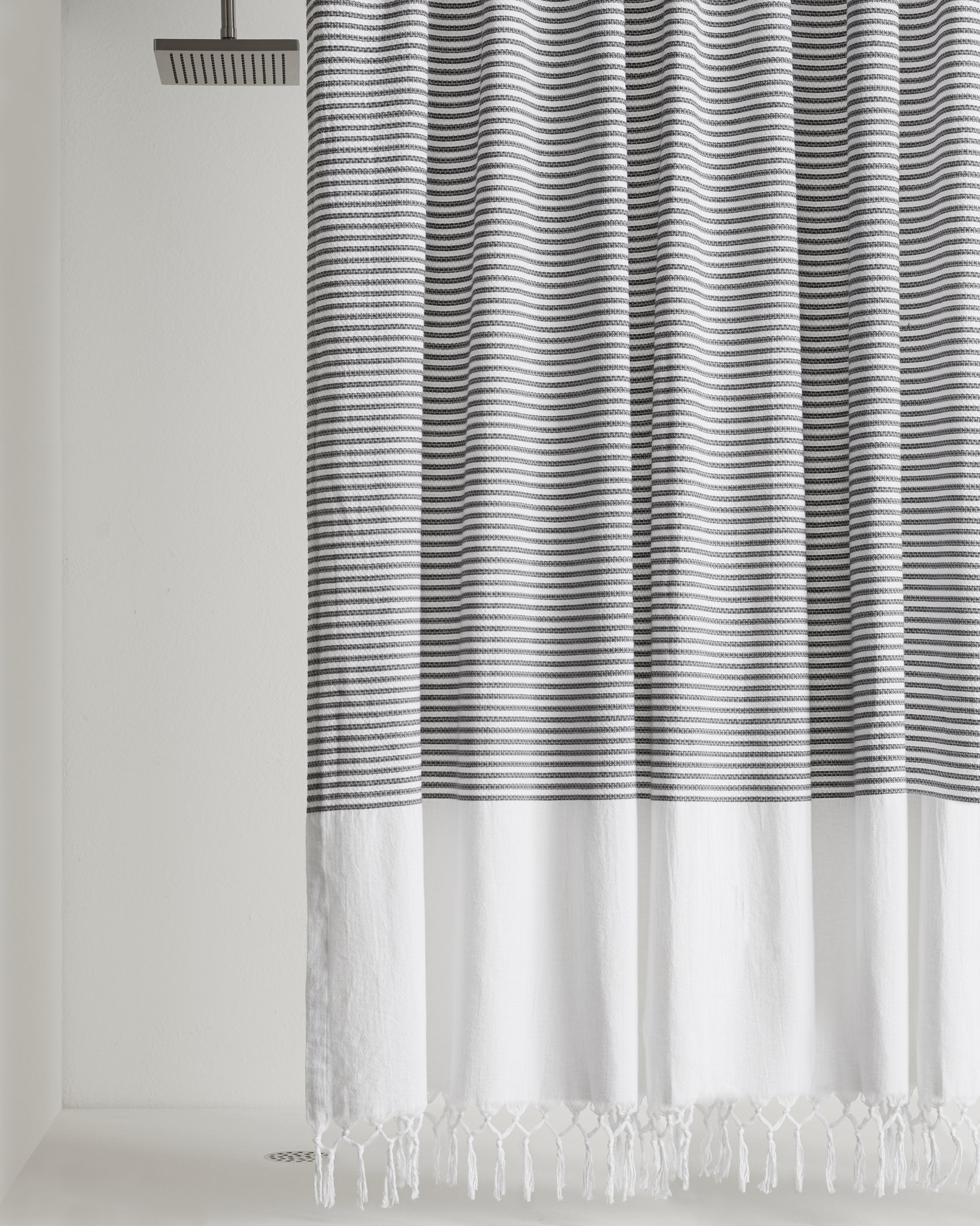 black white shower curtain