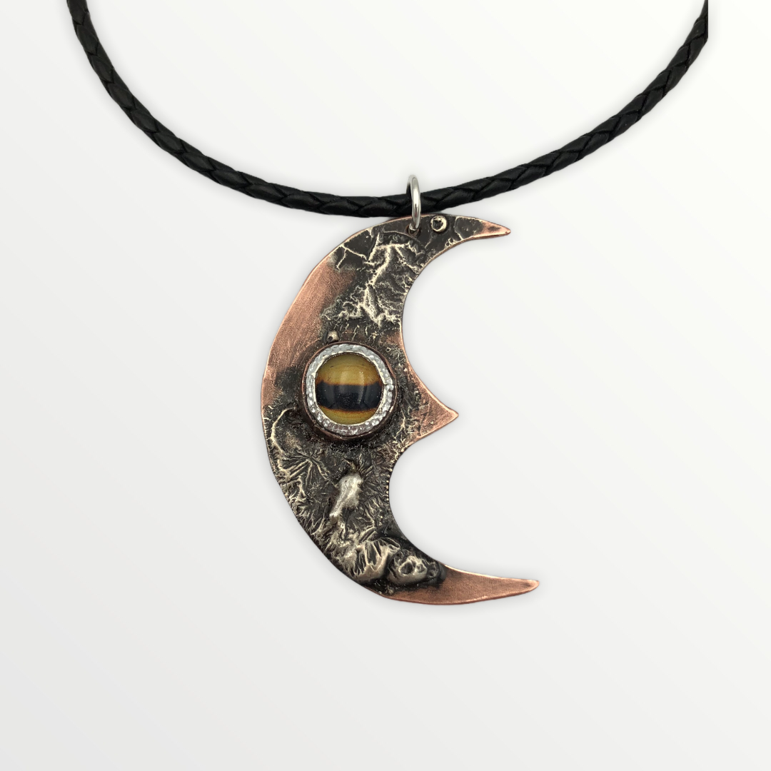 Abstract Moon Eye Necklace