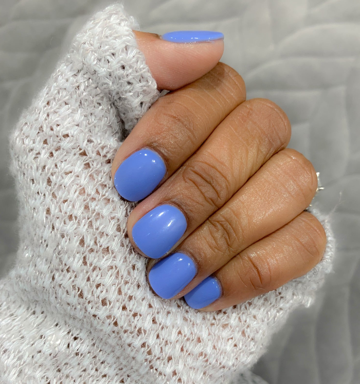 Photo of manicure D310 Agave, Light blue dip powder- Revel Nail