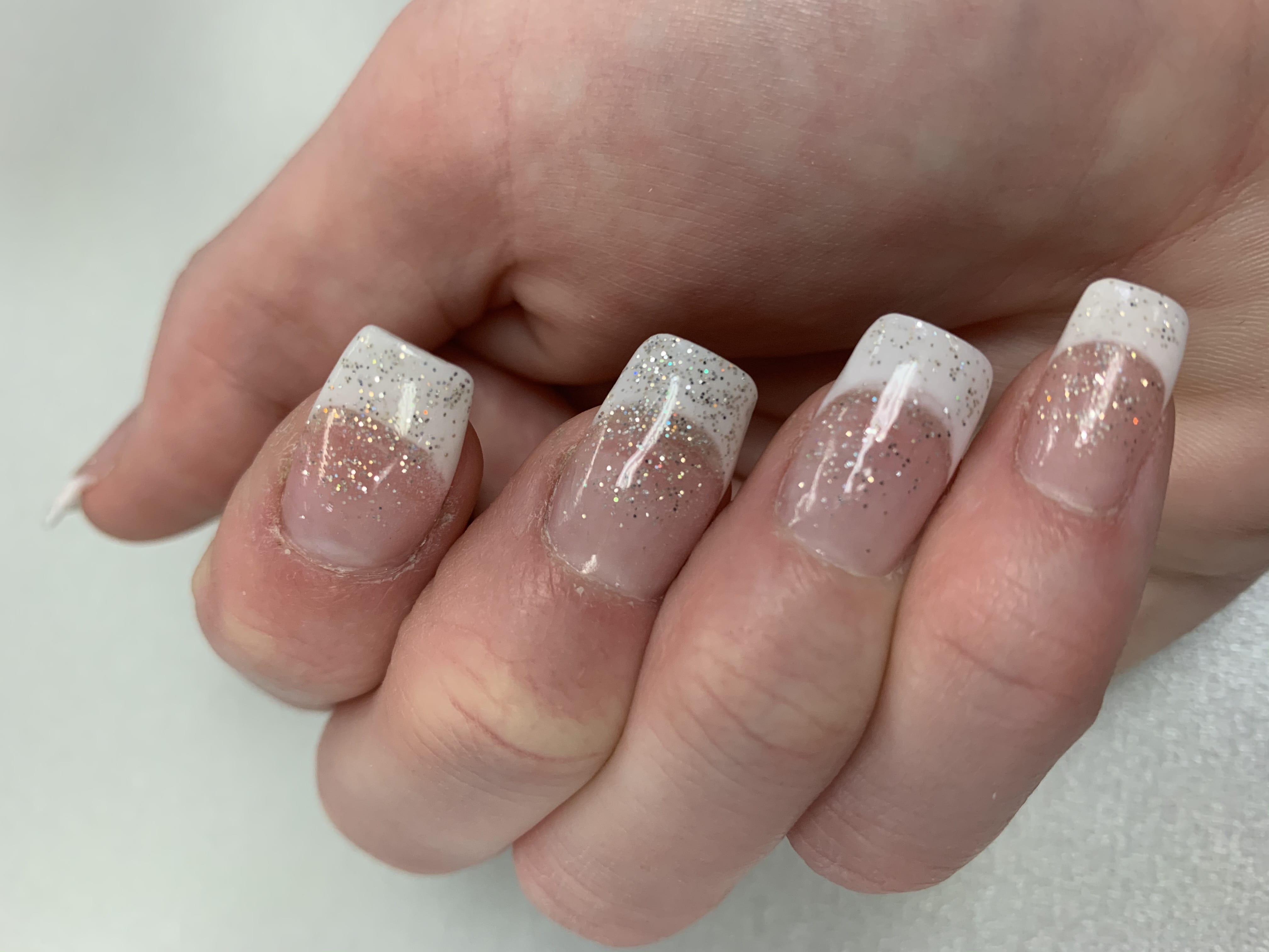 French manicure photo with dip powder, revel nail