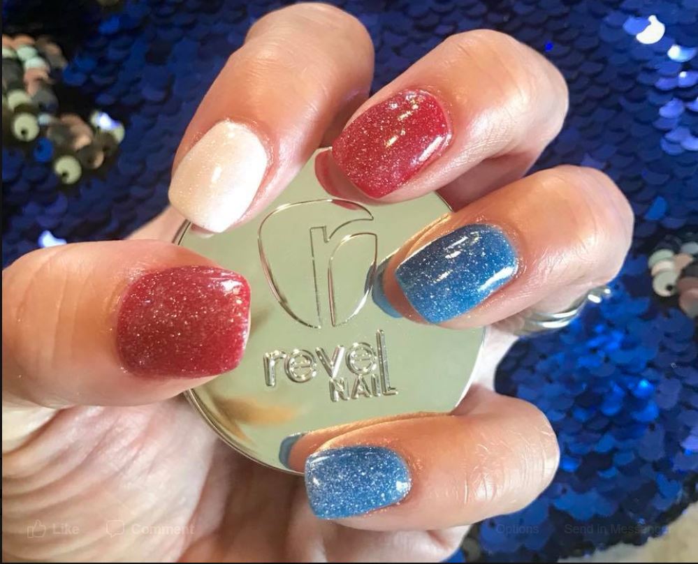 Revel Nail Dip Powder Red White and Blue