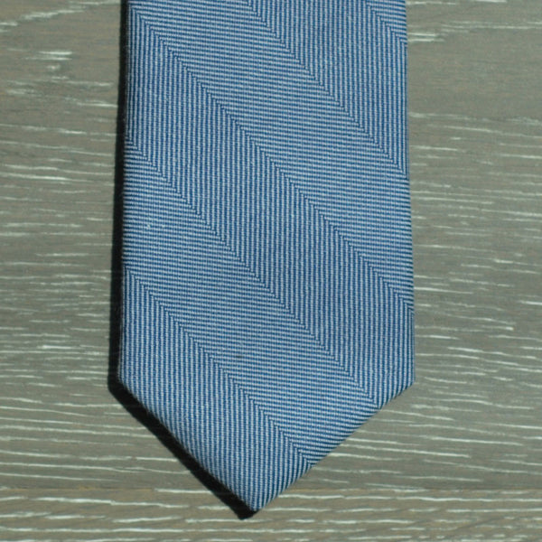 Blue Herringbone Denim Tie – Boarded Hall