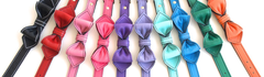 colorful luxury leather bow tie dog collars