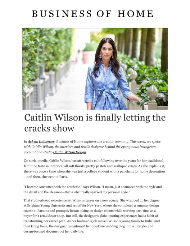 Business of Home - Caitlin Wilson is finally letting the cracks show