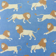 Lion Print Wall Paper Swatch on Blue