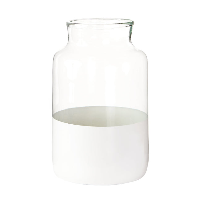 Large White Colorblock Vase