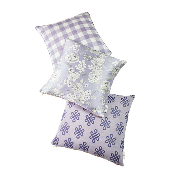 Silk Check Pillow in Lilac | Caitlin Wilson