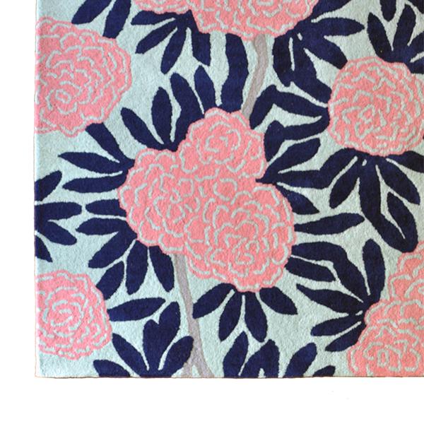 Fleur Chinoise Floral Area Rug in Navy