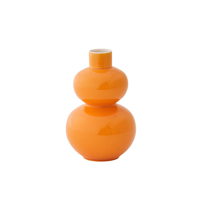 Mini Glossed Gourd Jar in Orange