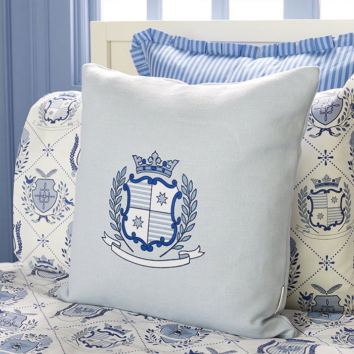 Embroidered Royal Crest Pillow