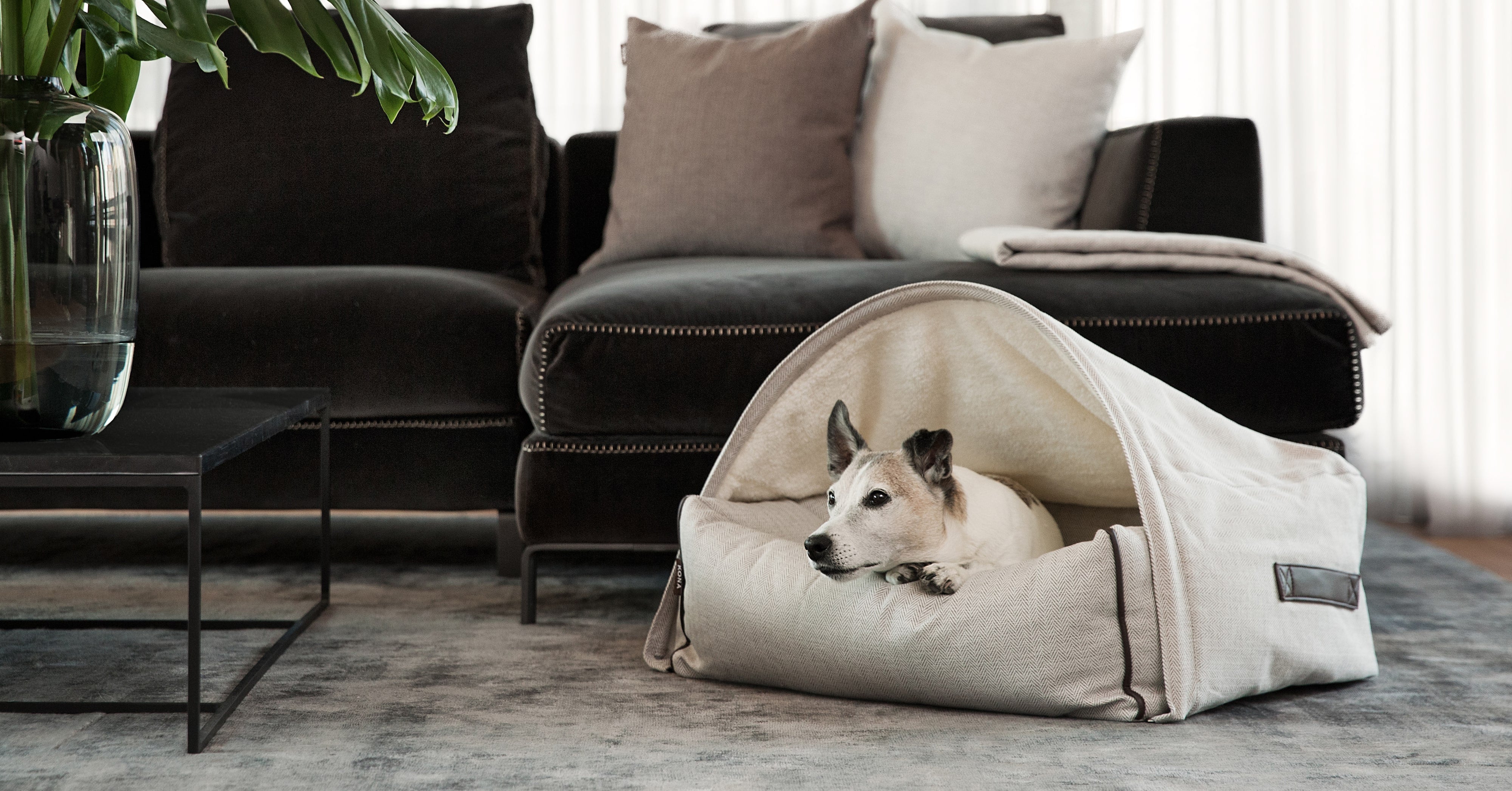 KONA CAVE® Luxury Snuggle Cave Bed - Domed, Hooded Burrow bed for dogs and cats