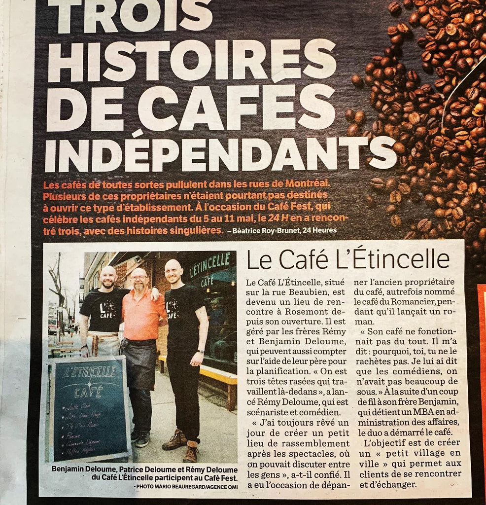 café l'étincelle montréal famille deloume journal 24h medias publication couverture front page rosemont petite patrie passionnés local business 