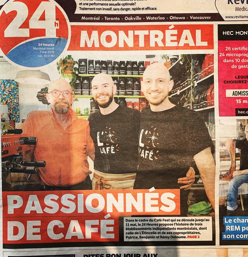 café l'étincelle montréal famille deloume journal 24h medias publication couverture front page rosemont petite patrie passionnés local business 