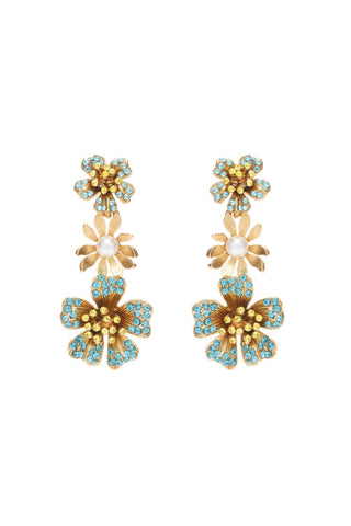 Oscar de la Renta Dotted Pearl Flower Earring