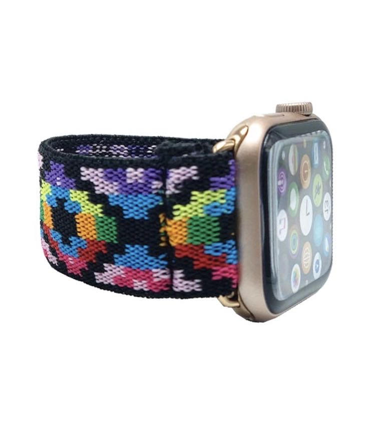 Vibrant Rainbow Bohemian Apple Watch Strap - Dewdrops & Vines