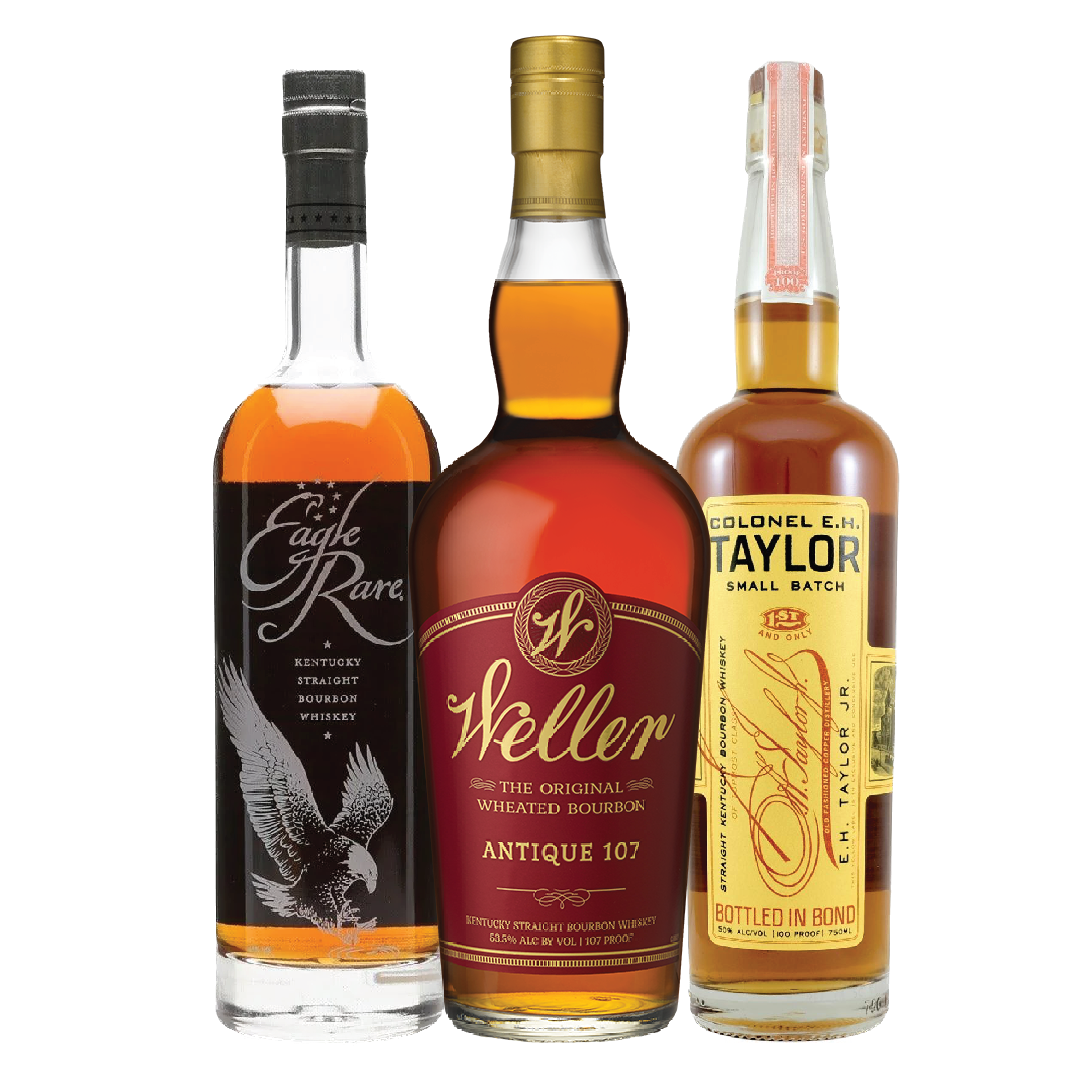 W.L. Weller 12 Year Old, Colonel E.H Taylor Small Batch and Eagle Rare Bourbon Bundle