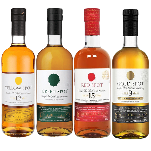 Yellow Spot, Gold Spot, Red Spot and Green Spot Irish Whiskey Bundle