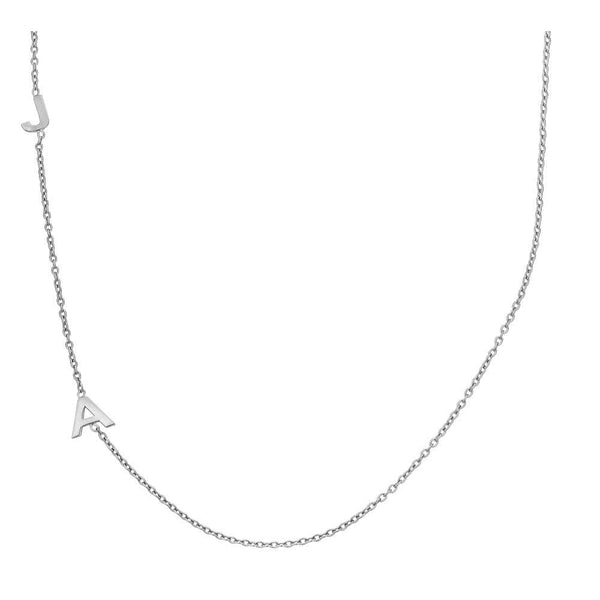 Sterling Silver Vertical Cutout Monogram Necklace