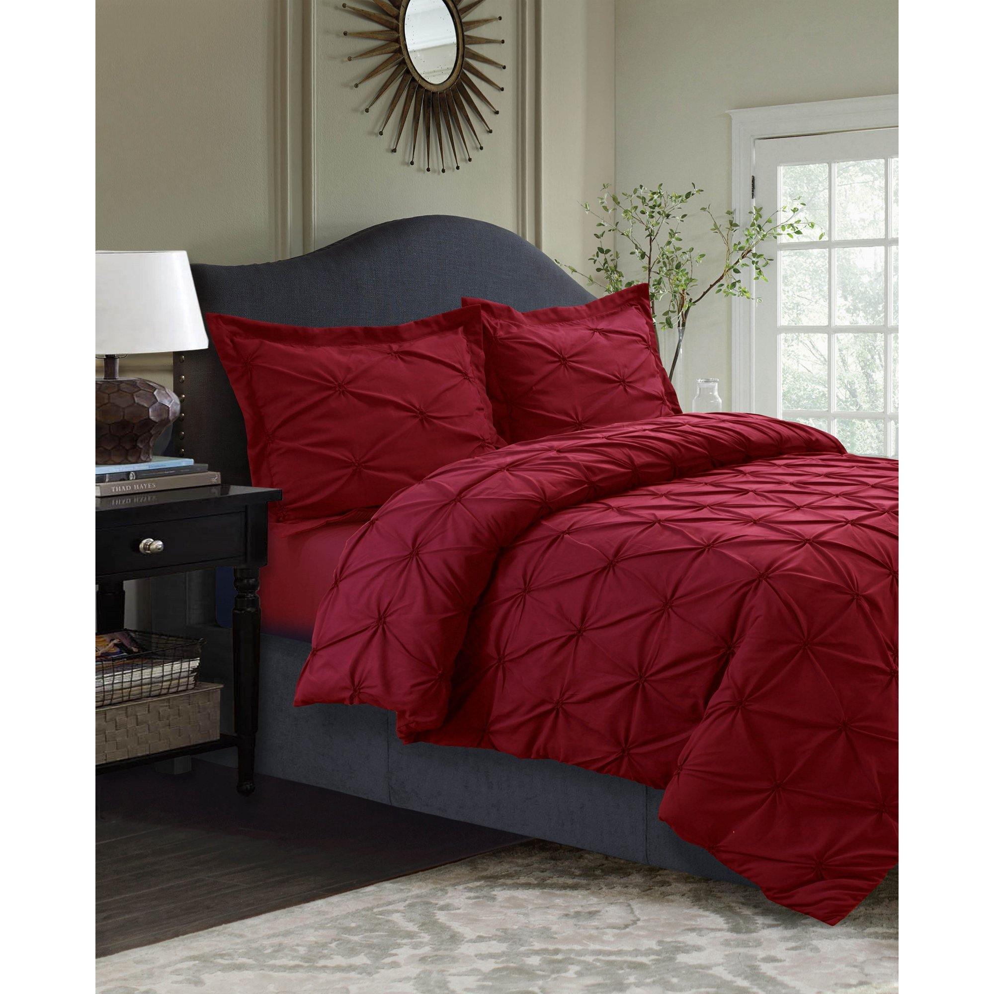 red pintuck duvet cover