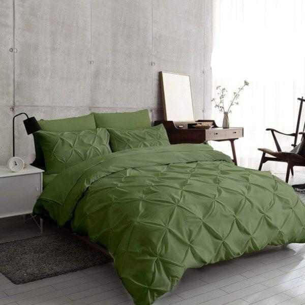 green pintuck duvet cover