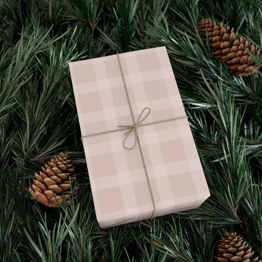 Neutral Gingham Christmas Wrapping Paper-Brown Buffalo Plaid Stripe - –  Heart & Home Designs