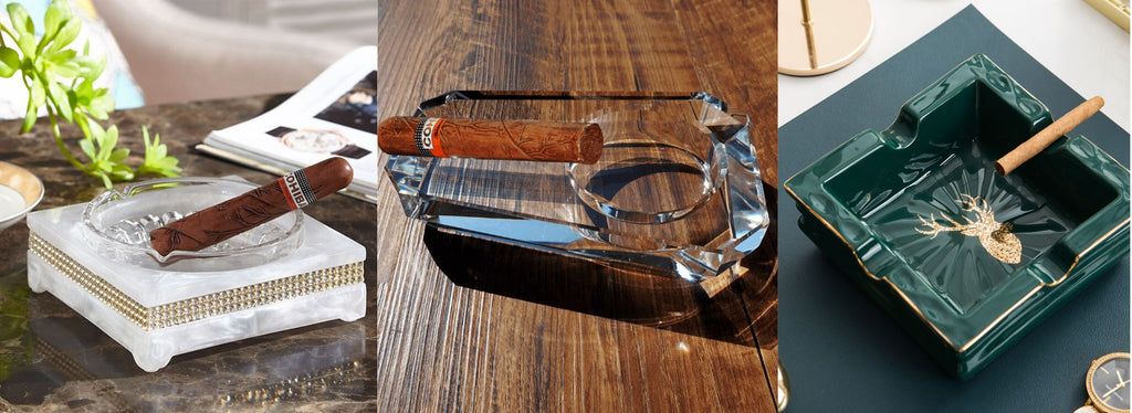 Sous-verre cendrier cigare, cendrier à cigares en bois Qxuan