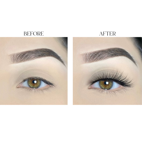 Before and after lashes