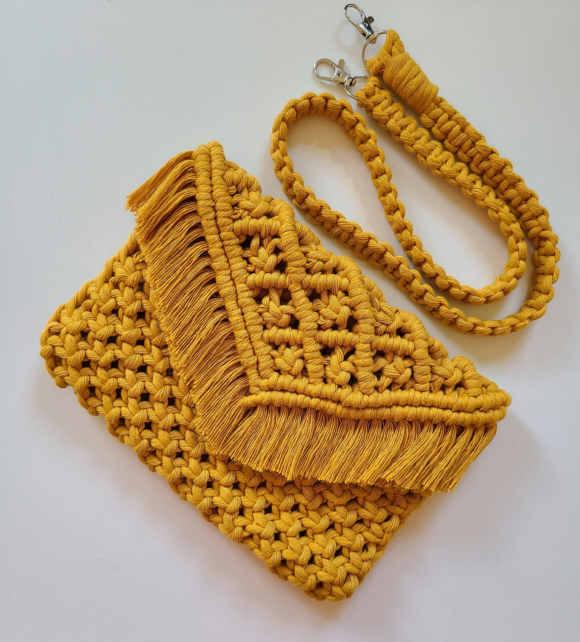 macrame clutch purse