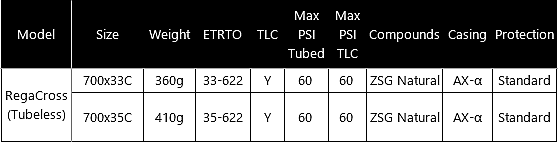 RegaCross Tubeless bicycle tire