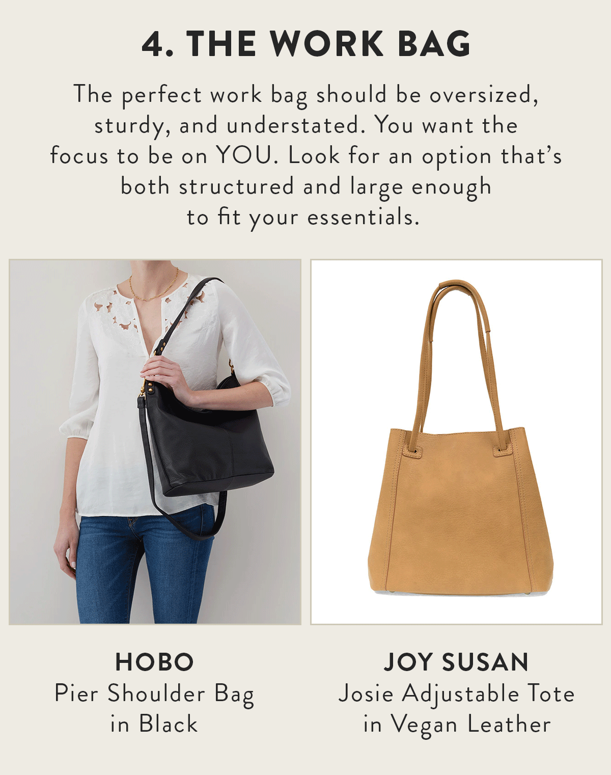 5 handbags every woman should own - the work bag