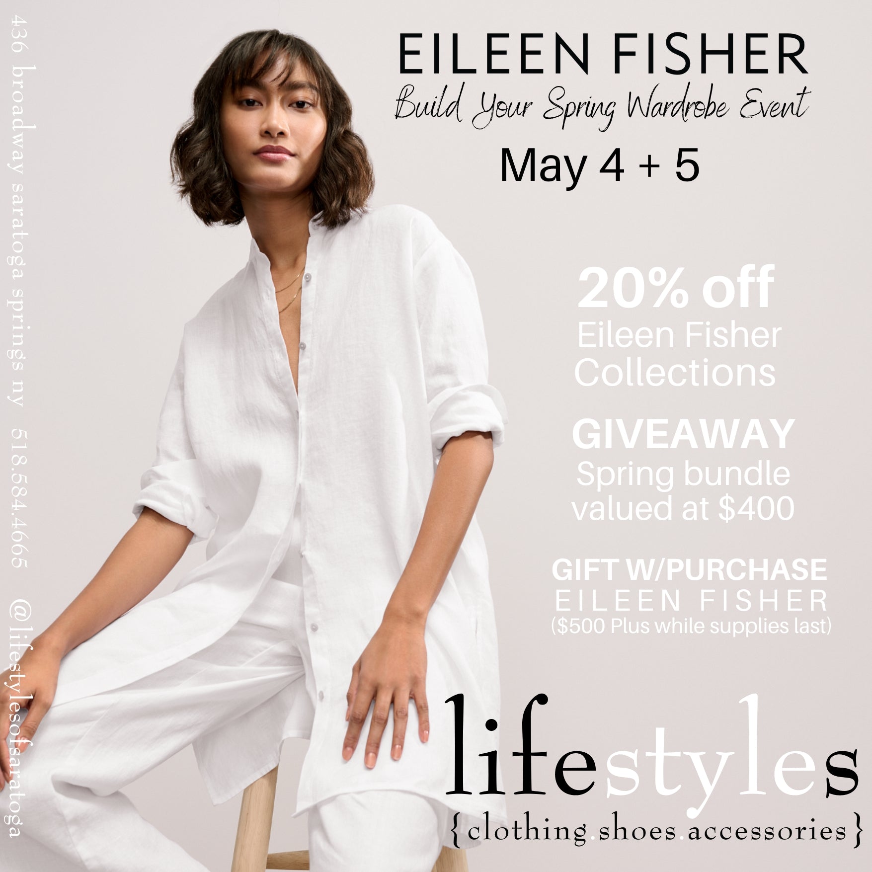 Lifestyles of Saratoga  Eileen Fisher's Build Your Spring