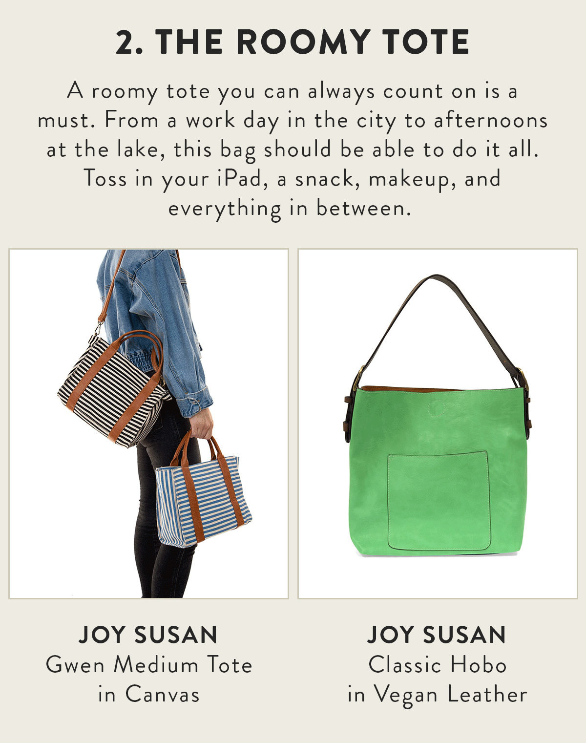 5 bags every woman should own - the roomy tote