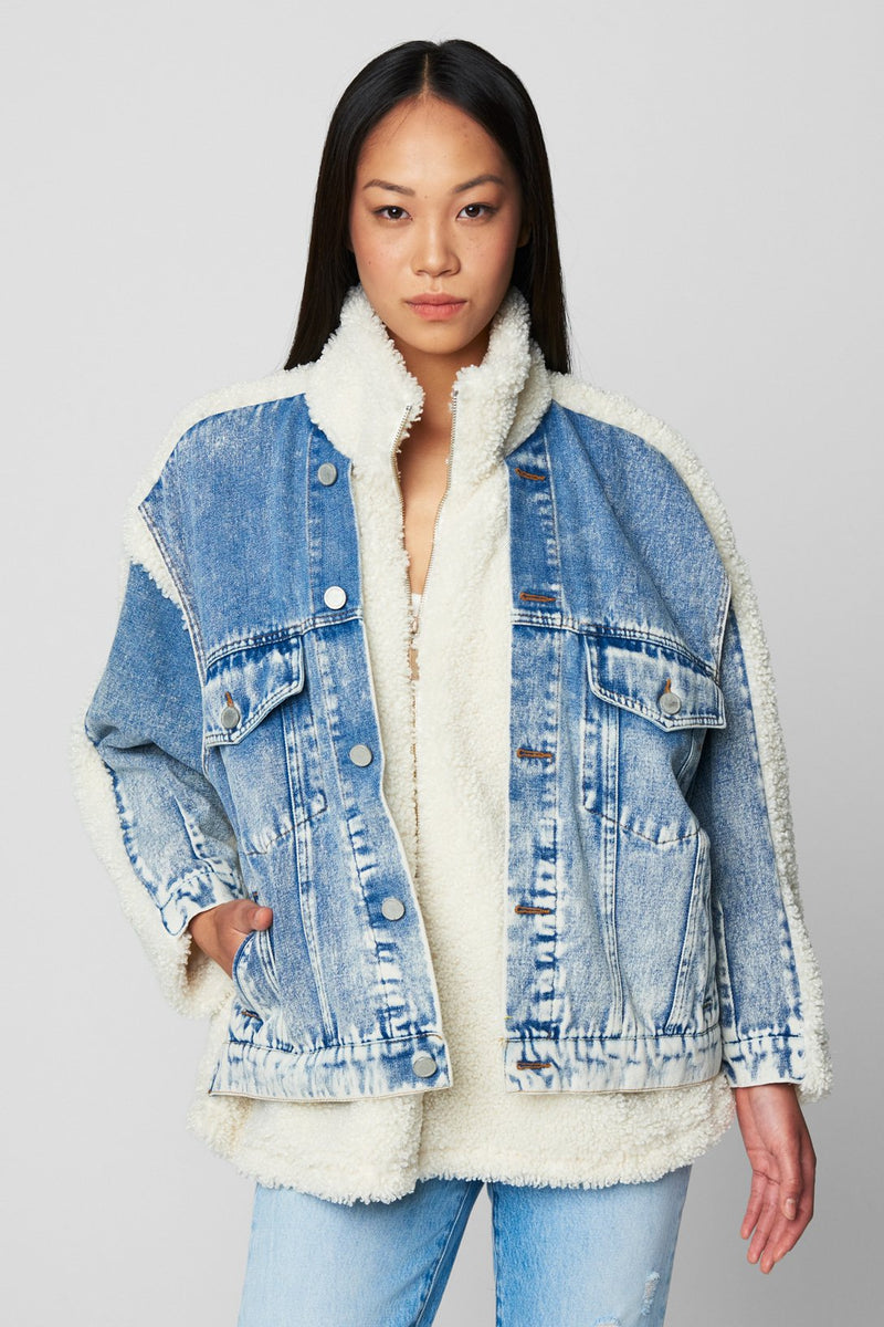 BLANKNYC Faux Sherpa Denim Jacket