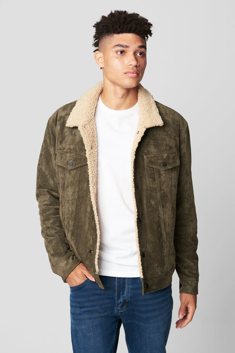 the suede sherpa trucker jacket