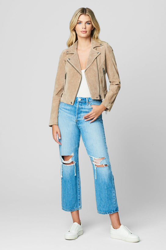 [BLANKNYC] Womens White Vegan Leather Hooded Moto Jacket With Zipper  Pockets And Self Belt, Stylish Coat & Designer Clothing, Fresh Start, Small