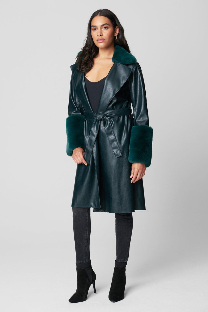 blanknyc faux leather trench coat