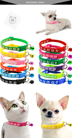 Adjustable collar with a cool bell suitable for cats and dogs