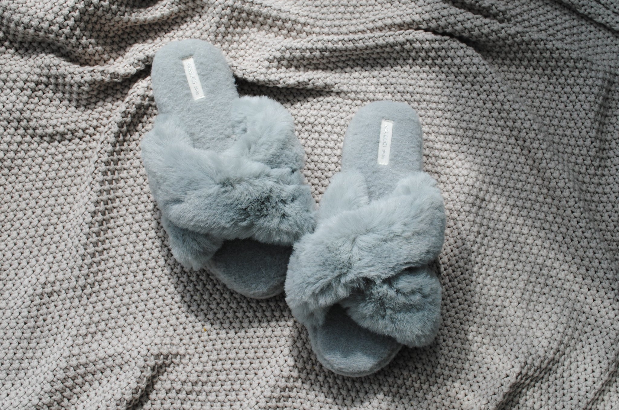 Cross Band Slippers in Grey – comfy care co