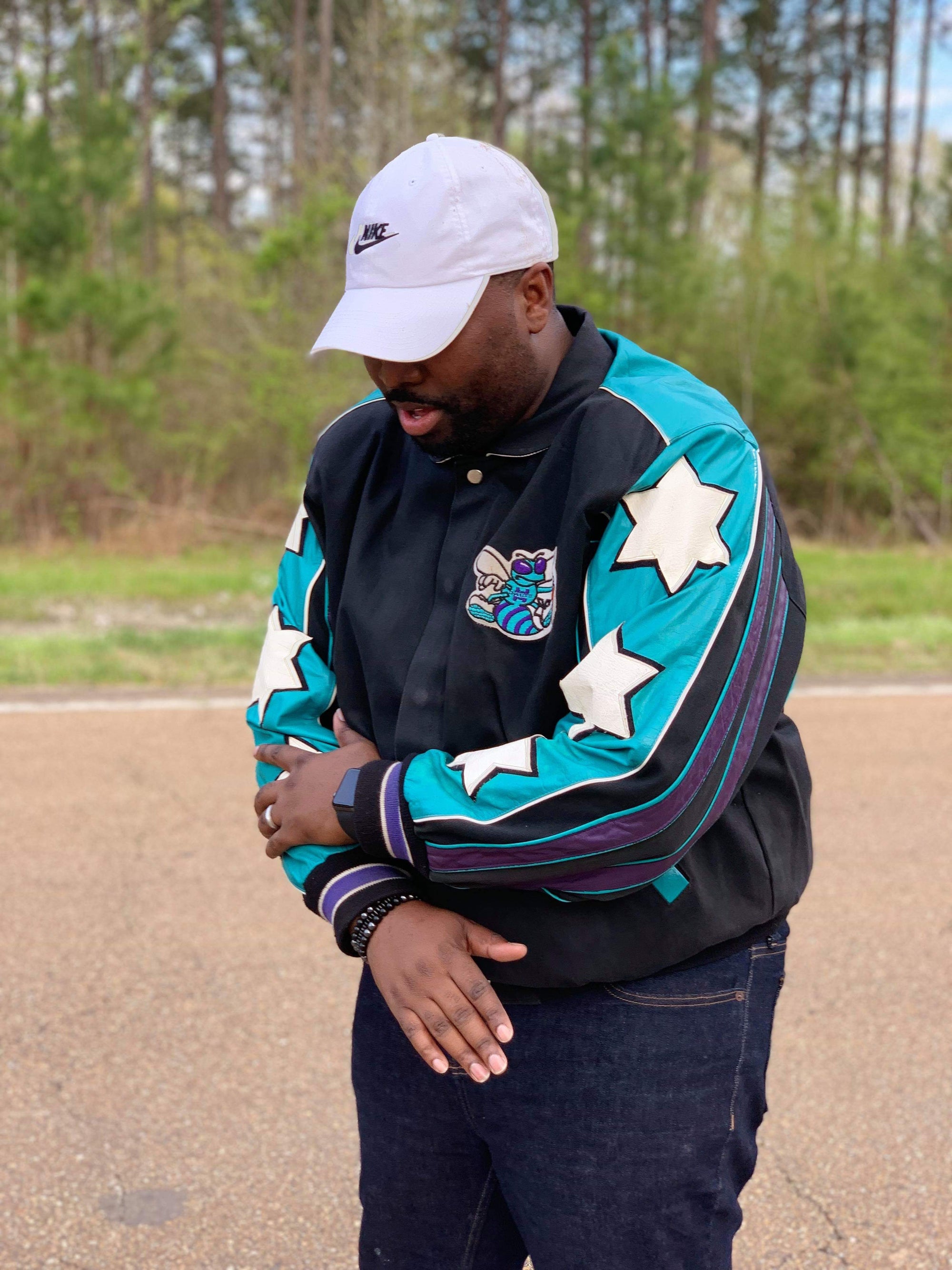 Vintage Charlotte Hornets Jeff Hamilton Leather Jacket - SRKilla