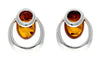 Load image into Gallery viewer, 925 Sterling Silver &amp; Genuine Baltic Amber Modern Studs Earrings - GL155
