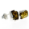 Load image into Gallery viewer, 925 Sterling Silver &amp; Genuine Baltic Amber Classic Rectangular Studs Earrings - K017