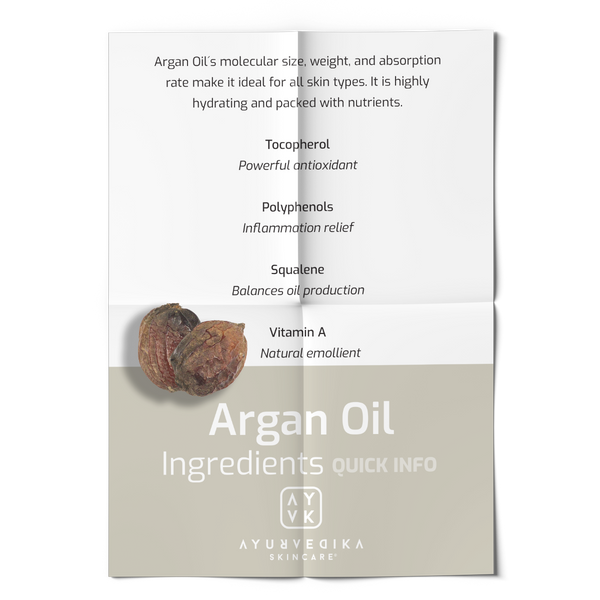 Ayurvedika Skincare Organic Ingredients Argan Oil