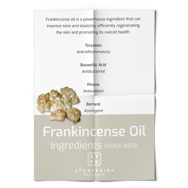 Ayurvedika Skincare Organic Ingredients Frankincense Oil Quick Info