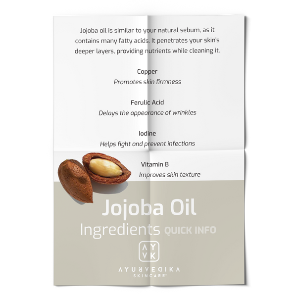 Ayurvedika Skincare Organic Ingredients Quick Info Jojoba Oil