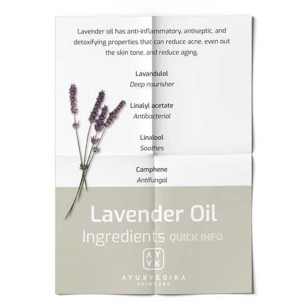 Ayurvedika Skincare Organic Ingredients Lavender Oil Quick Info