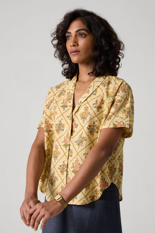 Soma Signature Noir Floral Summer Everyday Cuban Collared Shirt